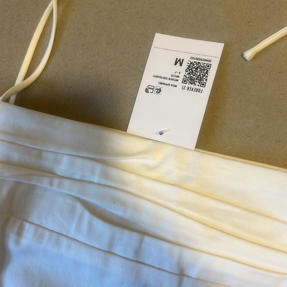Forever 21 size medium brand new never worn white linen off the shoulder top - Picture 3 of 4